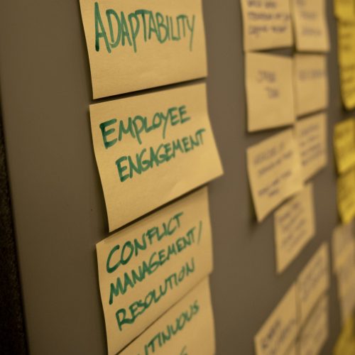 board with sticky notes